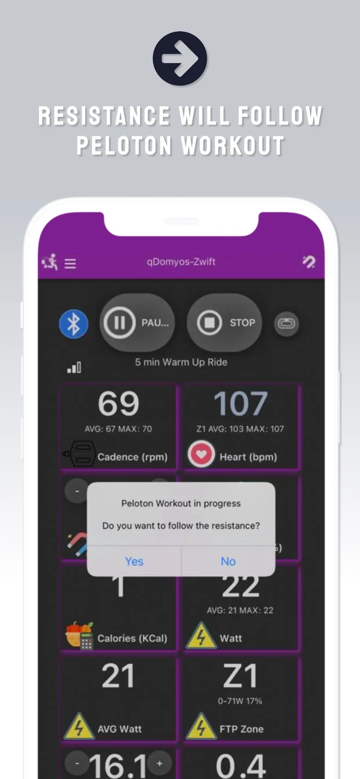 QZ - qdomyos-zwift app store screenshot 3 — Sports (iOS)