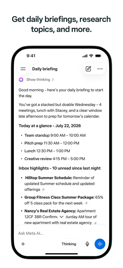 Meta AI app store screenshot 1 — Productivity (iOS)