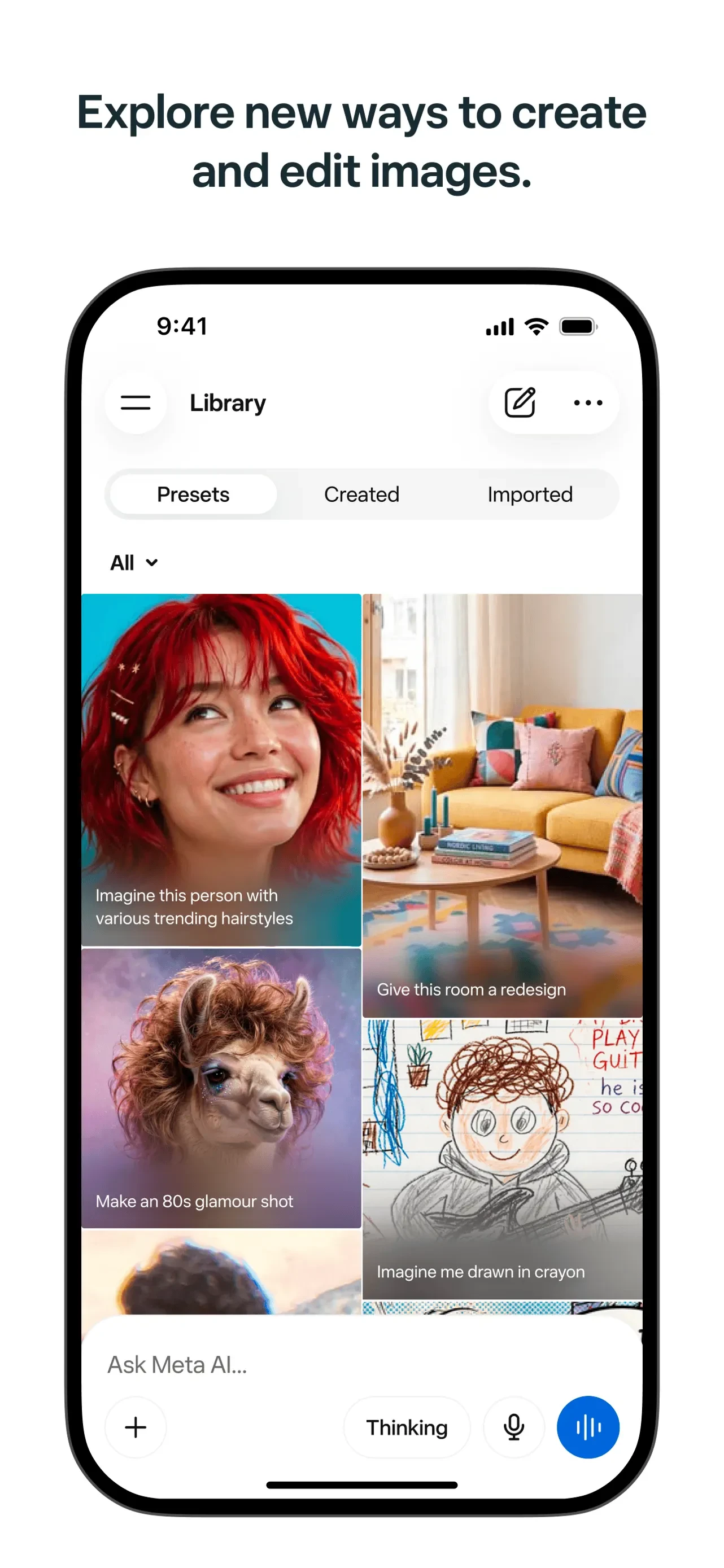 Meta AI app store screenshot 5 — Productivity (iOS)