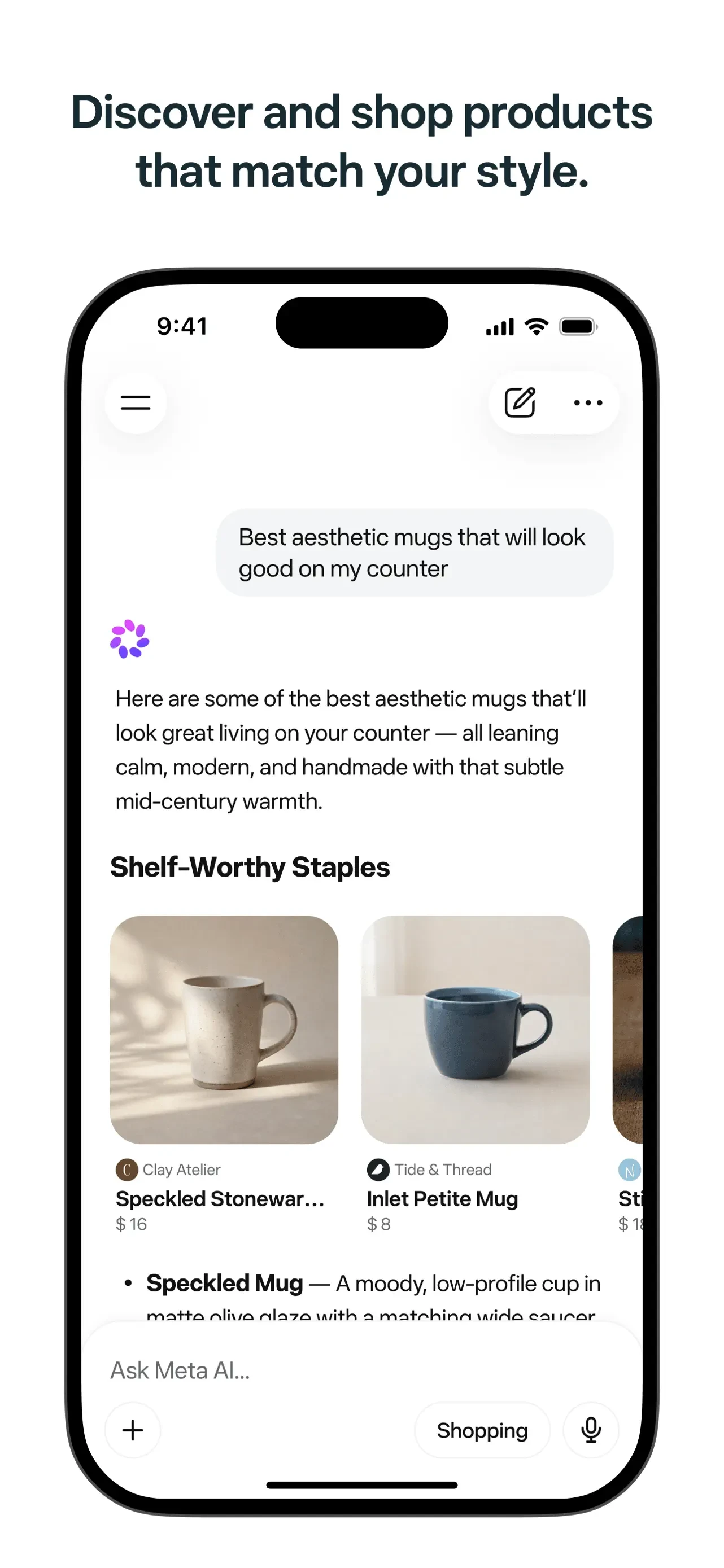 Meta AI app store screenshot 3 — Productivity (iOS)