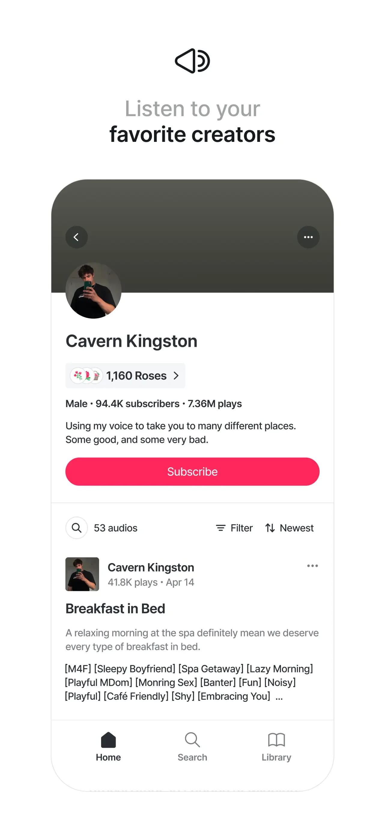 Quinn - Audio Stories app store screenshot 6 — Entertainment (iOS)