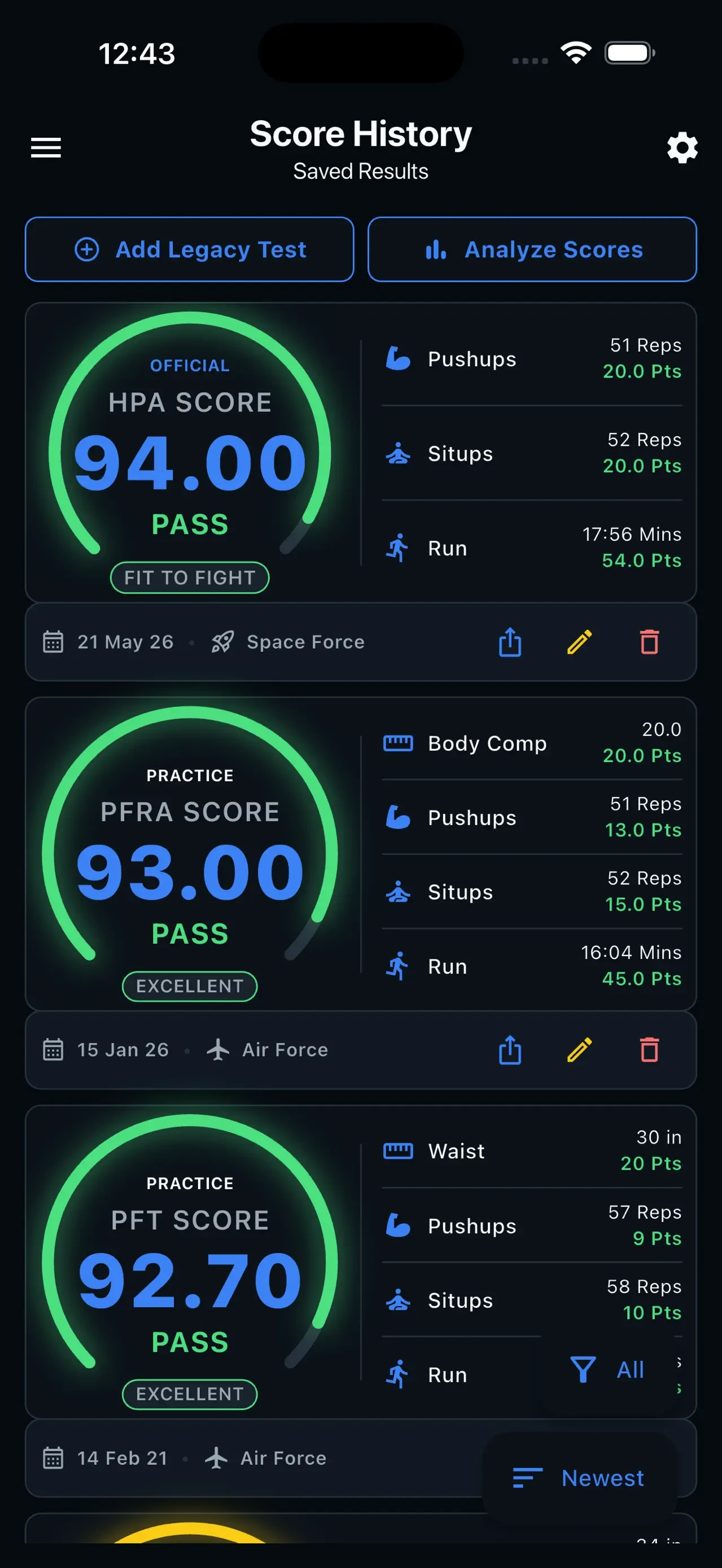 Air & Space Fitness Calculator app store screenshot 4 — Health & Fitness (iOS)