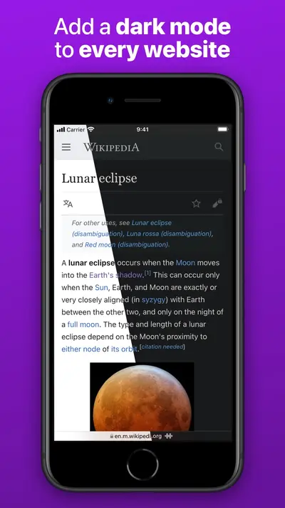 Noir - Dark Mode for Safari app store screenshot 1 — Utilities (iOS)