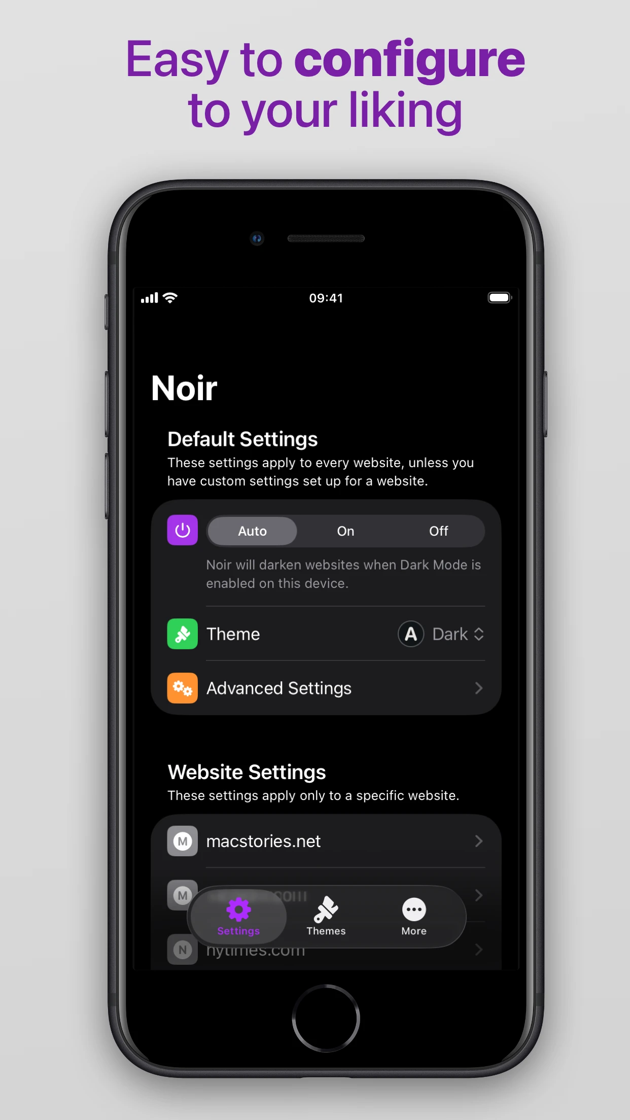 Noir - Dark Mode for Safari app store screenshot 3 — Utilities (iOS)
