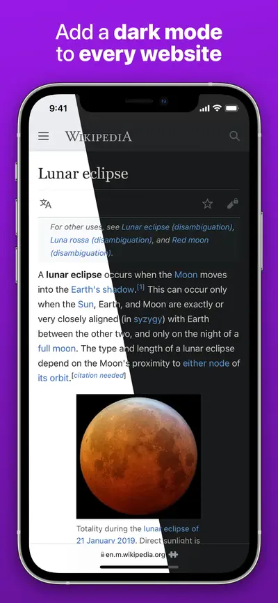 Noir - Dark Mode for Safari app store screenshot 1 — Utilities (iOS)