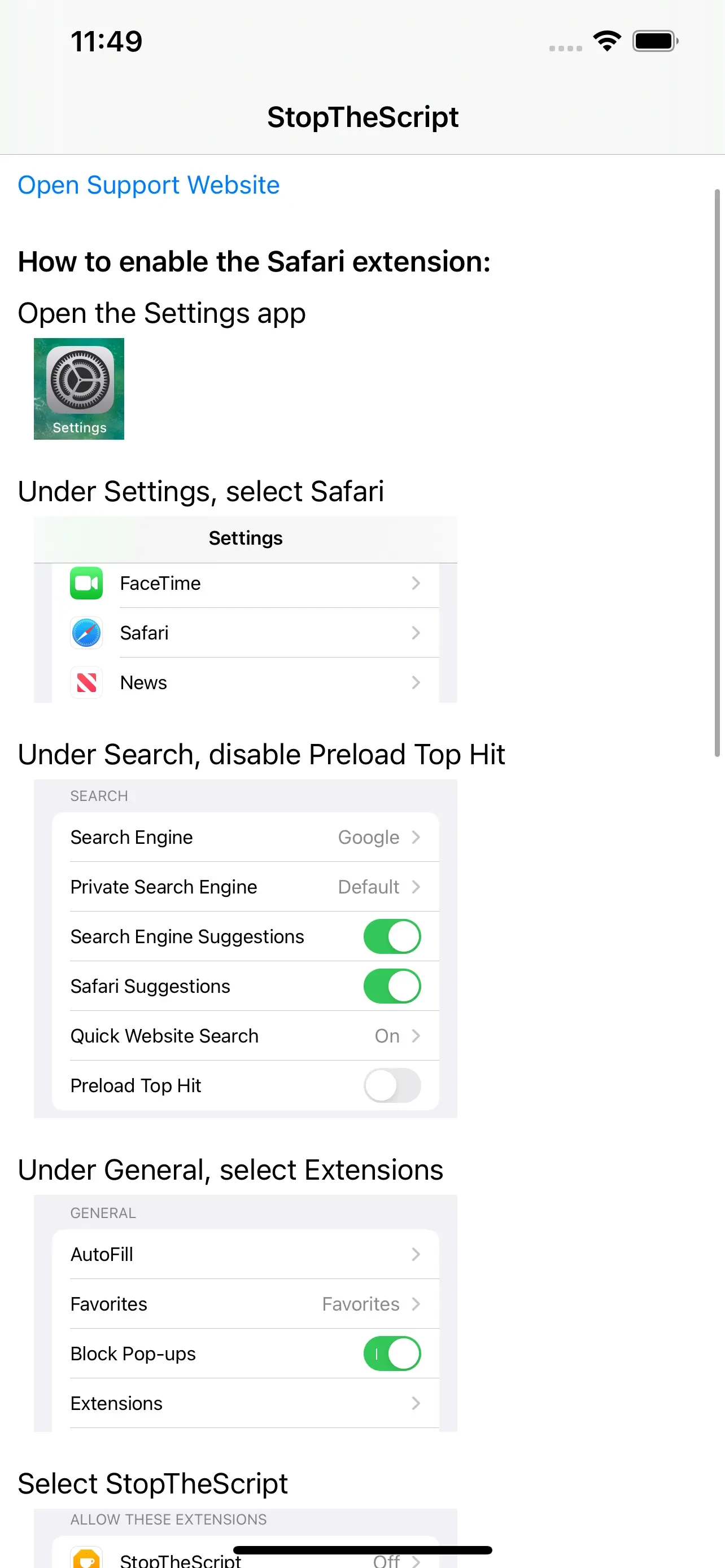 StopTheScript app store screenshot 1 — Unknown (iOS)