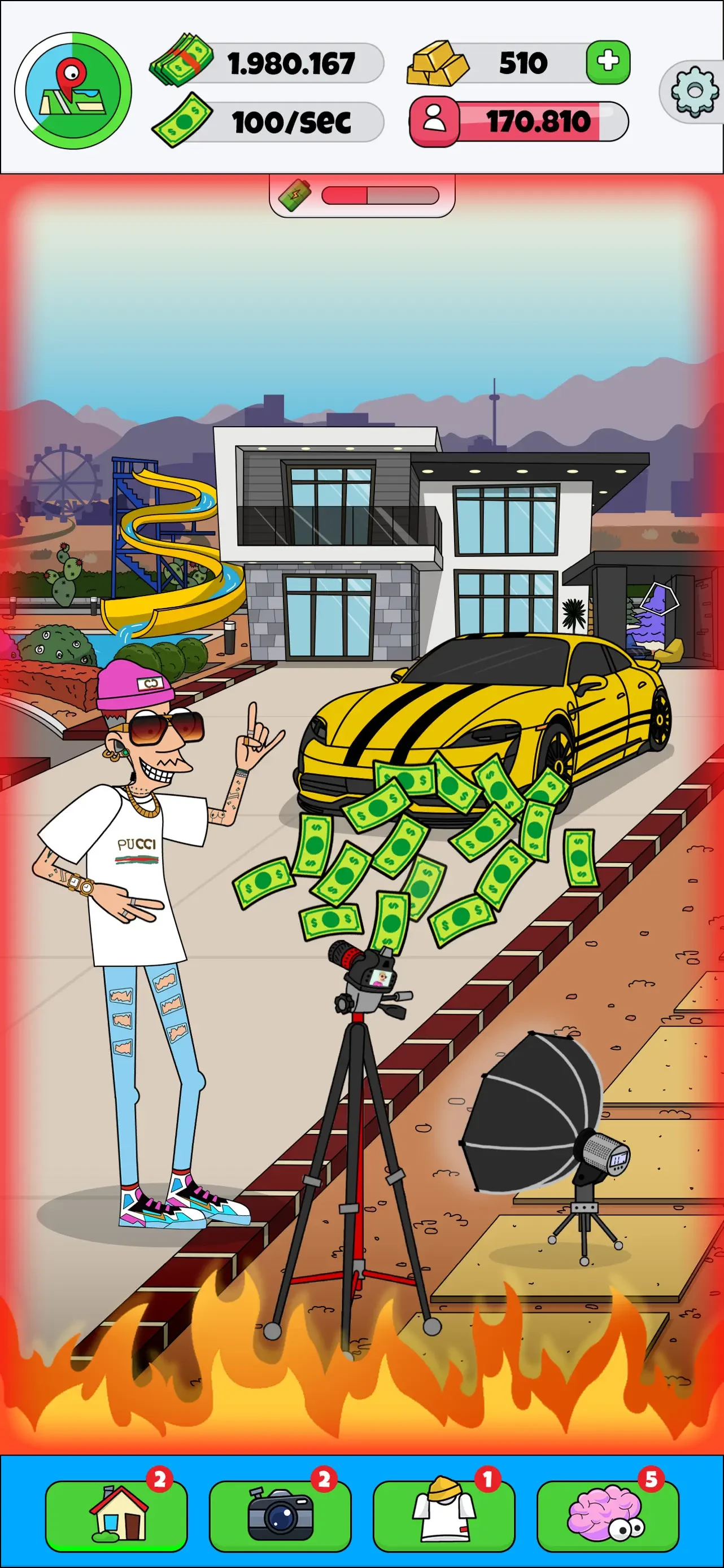 Lamar - Idle Vlogger app store screenshot 2 — Games (iOS)