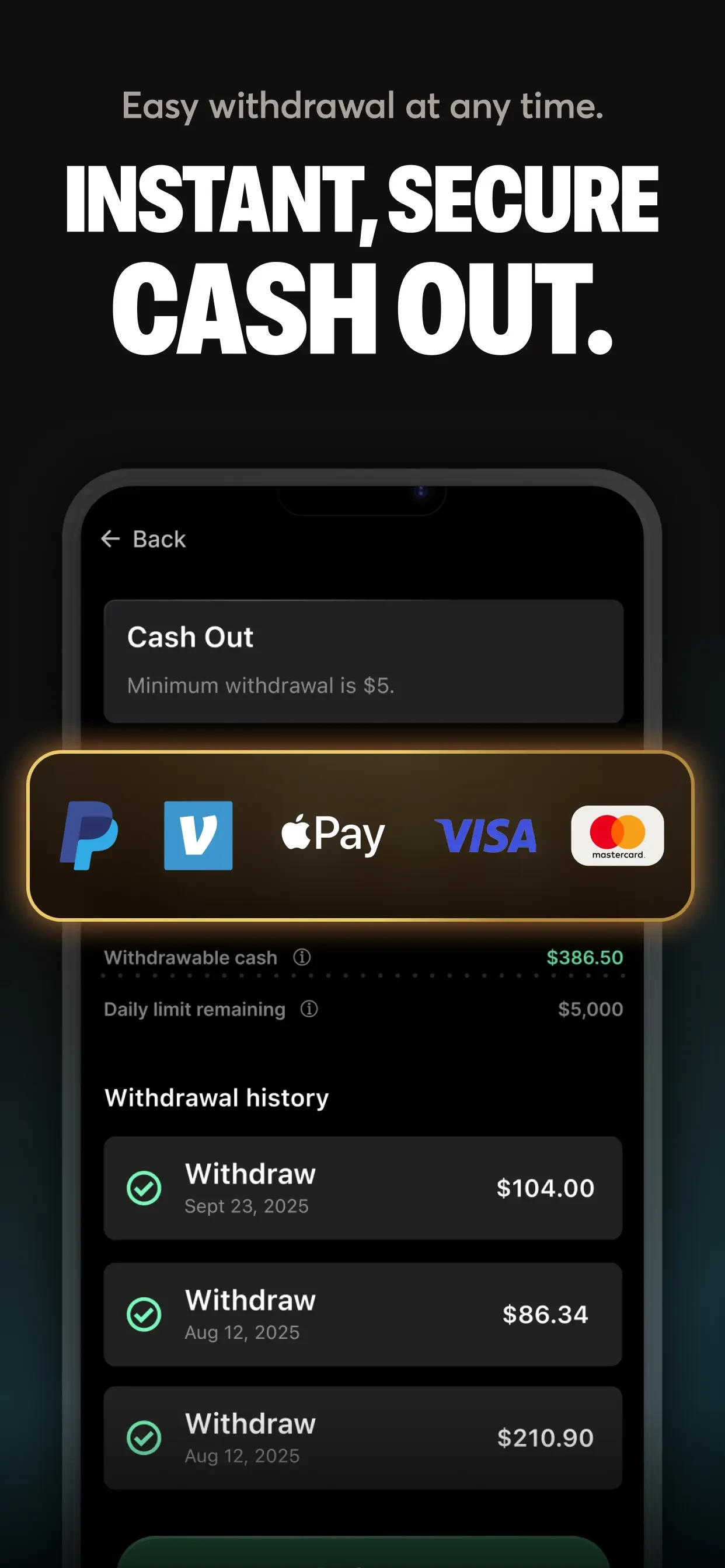 Triumph: Play for Cash app store screenshot 4 — Games (iOS)