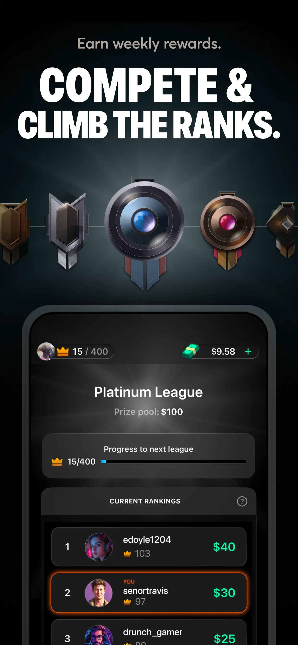Triumph: Play for Cash app store screenshot 6 — Games (iOS)