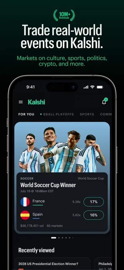 Kalshi: Trade the World Cup app store screenshot 1 — Finance (iOS)