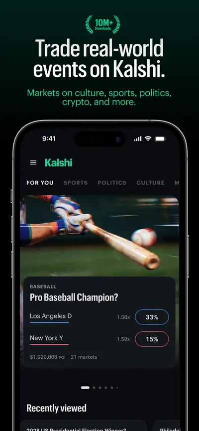 Kalshi: Trade Events & Sports app store screenshot 1 — Finance (iOS)