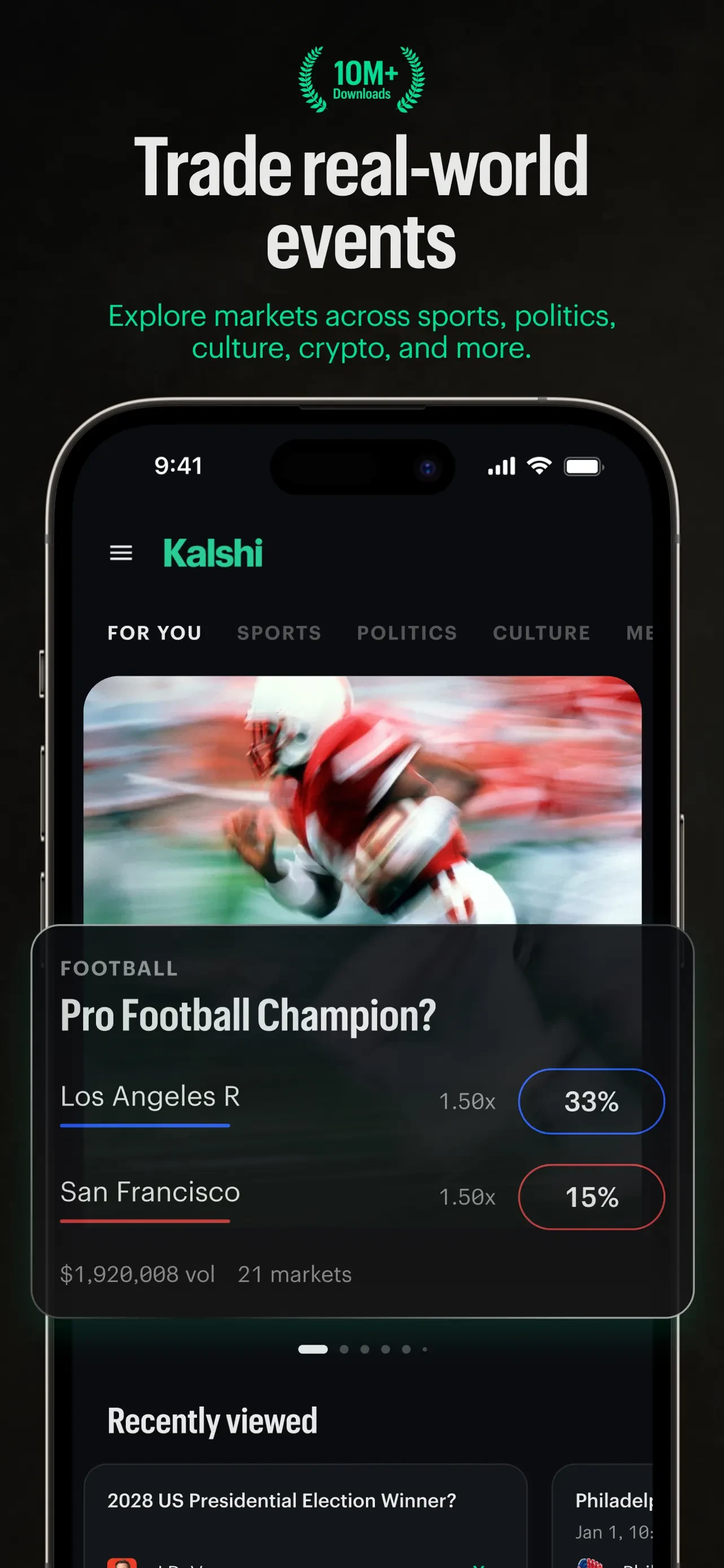 Kalshi: Trade Football & more app store screenshot 2 — Finance (iOS)