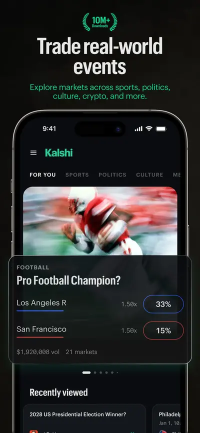 Kalshi: Trade Football & more app store screenshot 2 — Finance (iOS)