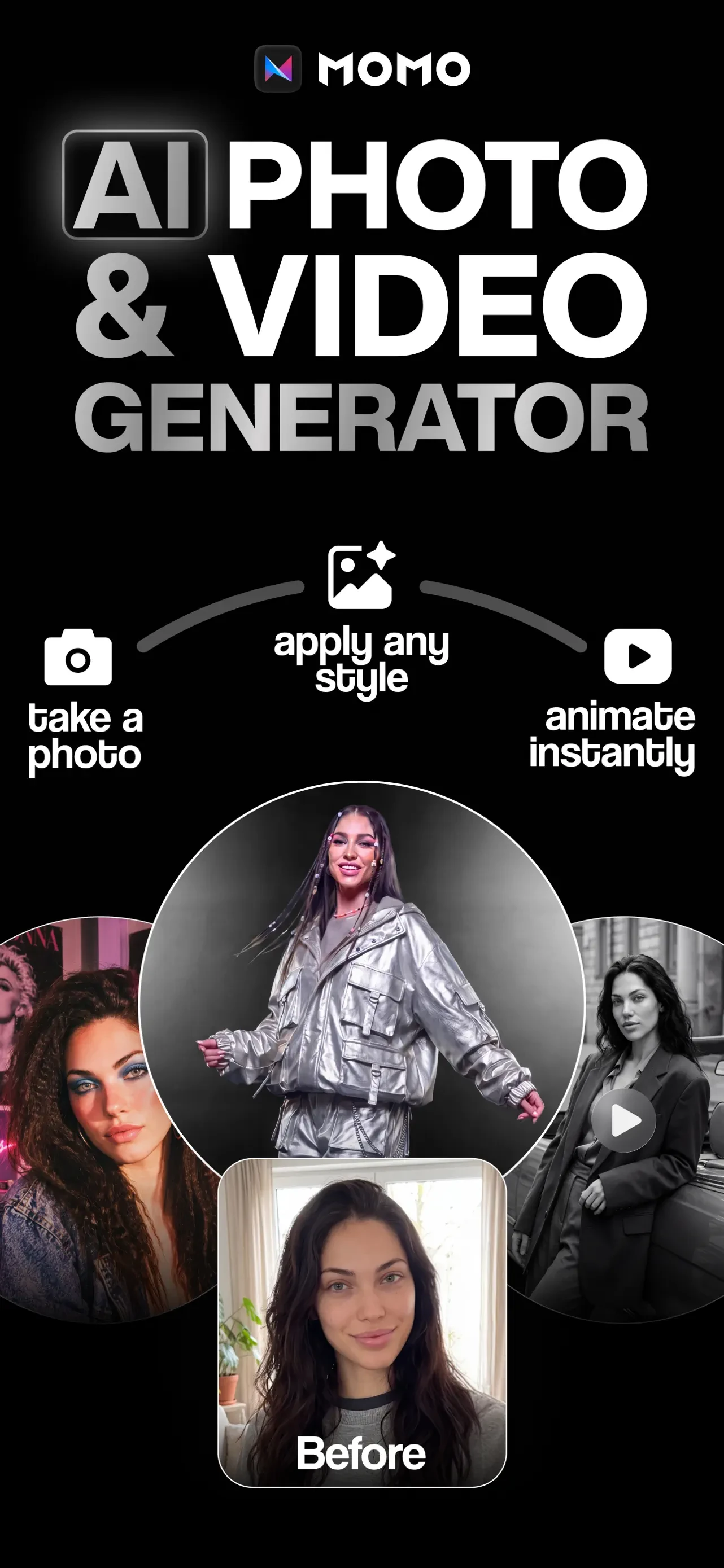 Momo: AI Photo & Video Maker app store screenshot 1 — Unknown (iOS)
