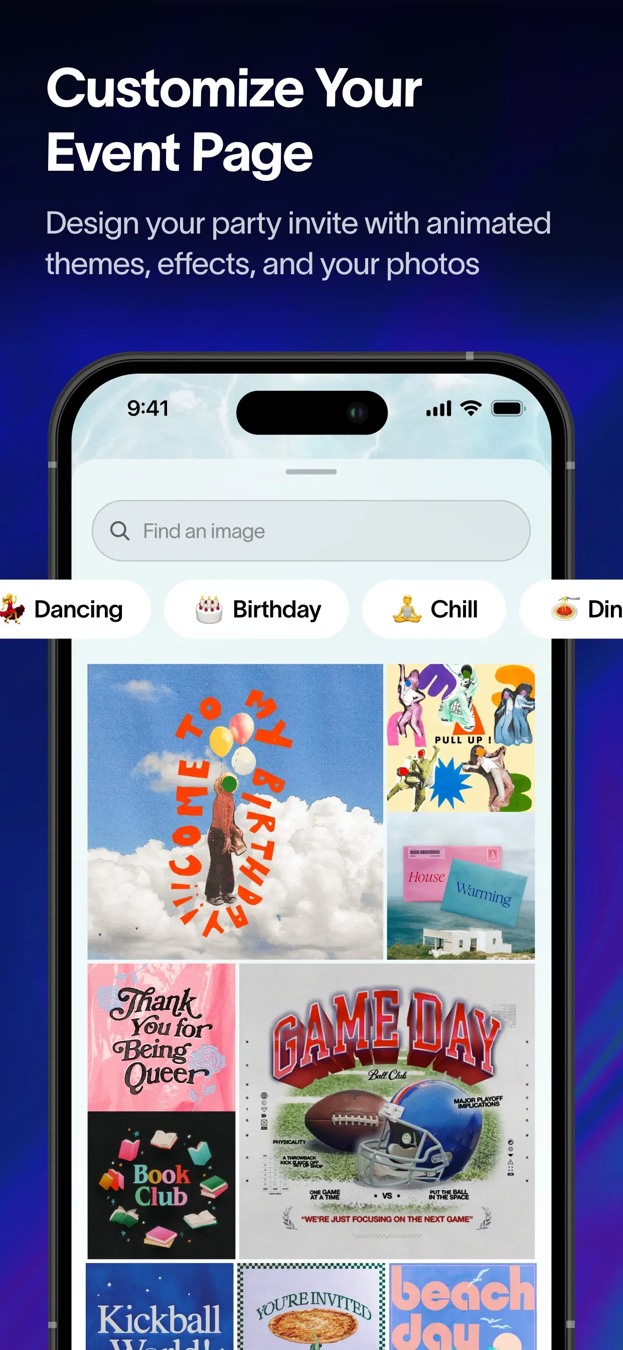Partiful: Party Invite Maker app store screenshot 2 — Unknown (iOS)