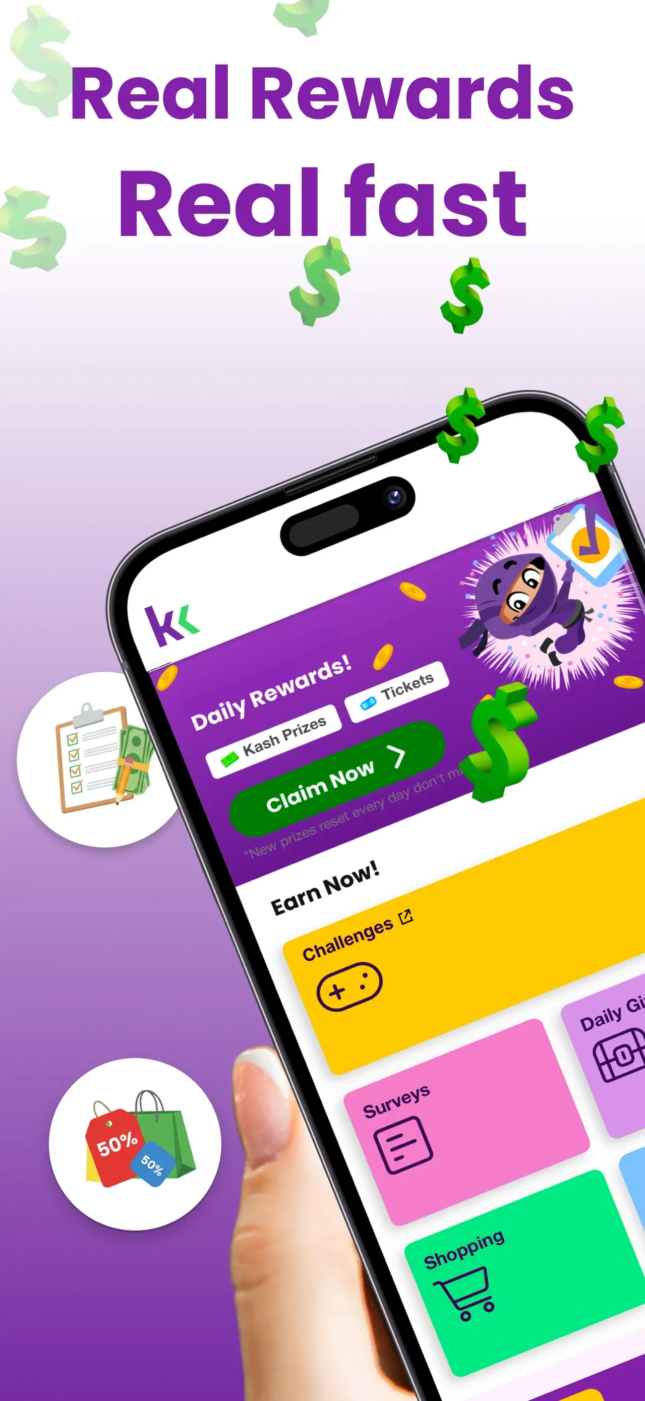KashKick: Get paid to have fun app store screenshot 1 — Unknown (iOS)