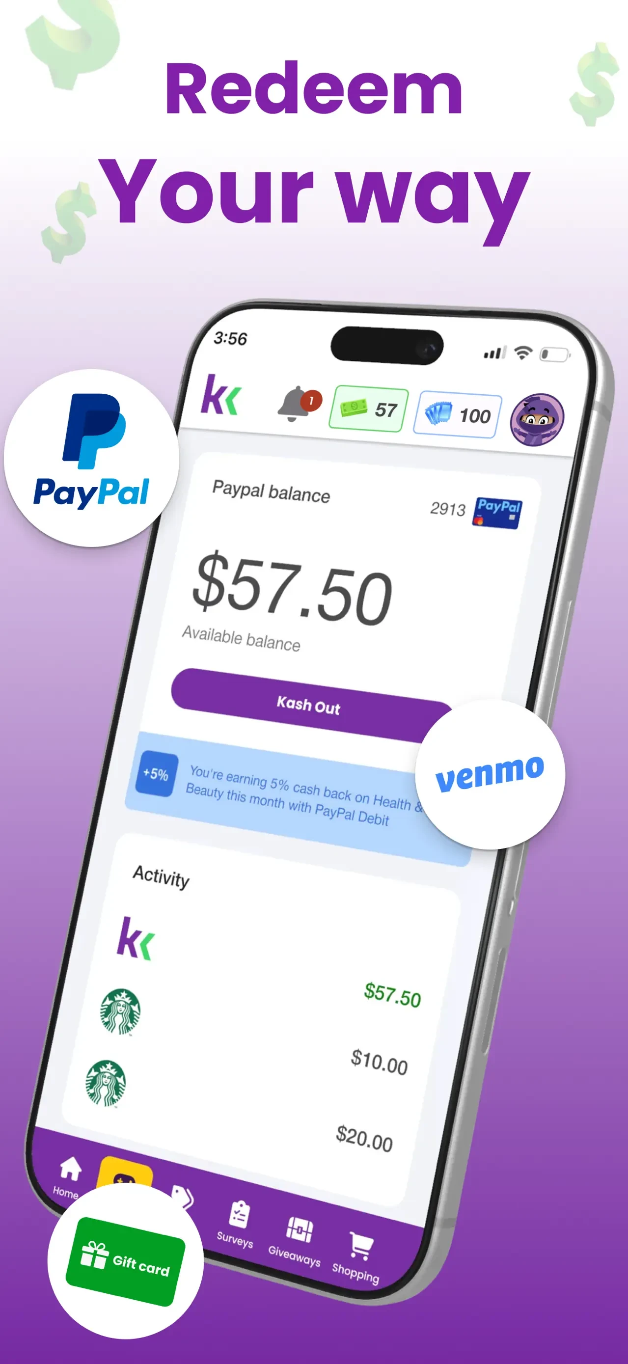 KashKick: Get paid to have fun app store screenshot 3 — Unknown (iOS)