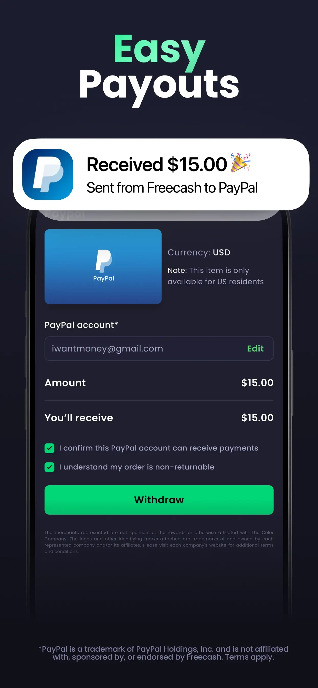 Freecash - Get Paid Real Money app store screenshot 4 — Entertainment (iOS)