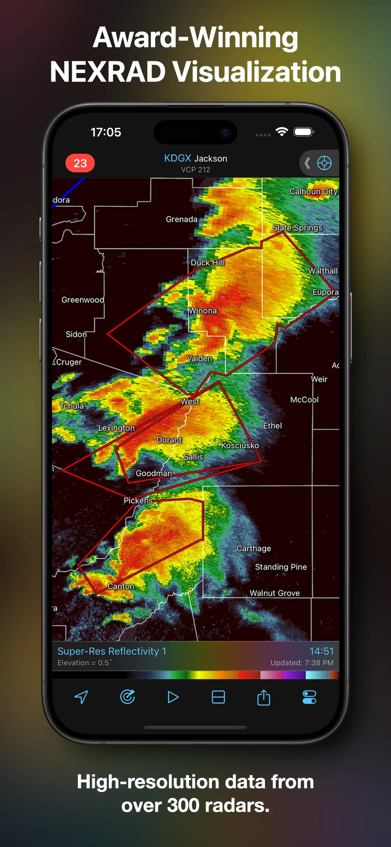 RadarScope app store screenshot 1 — Weather (iOS)