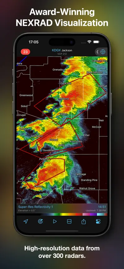 RadarScope app store screenshot 1 — Weather (iOS)