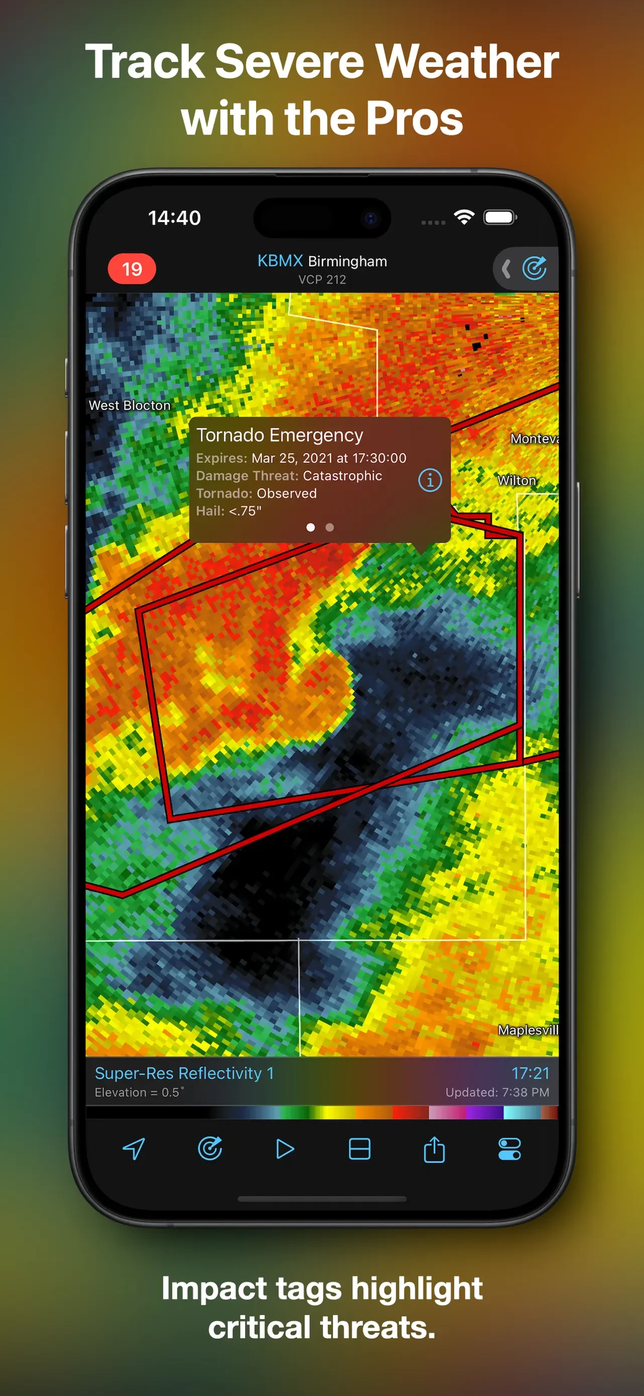 RadarScope app store screenshot 2 — Weather (iOS)