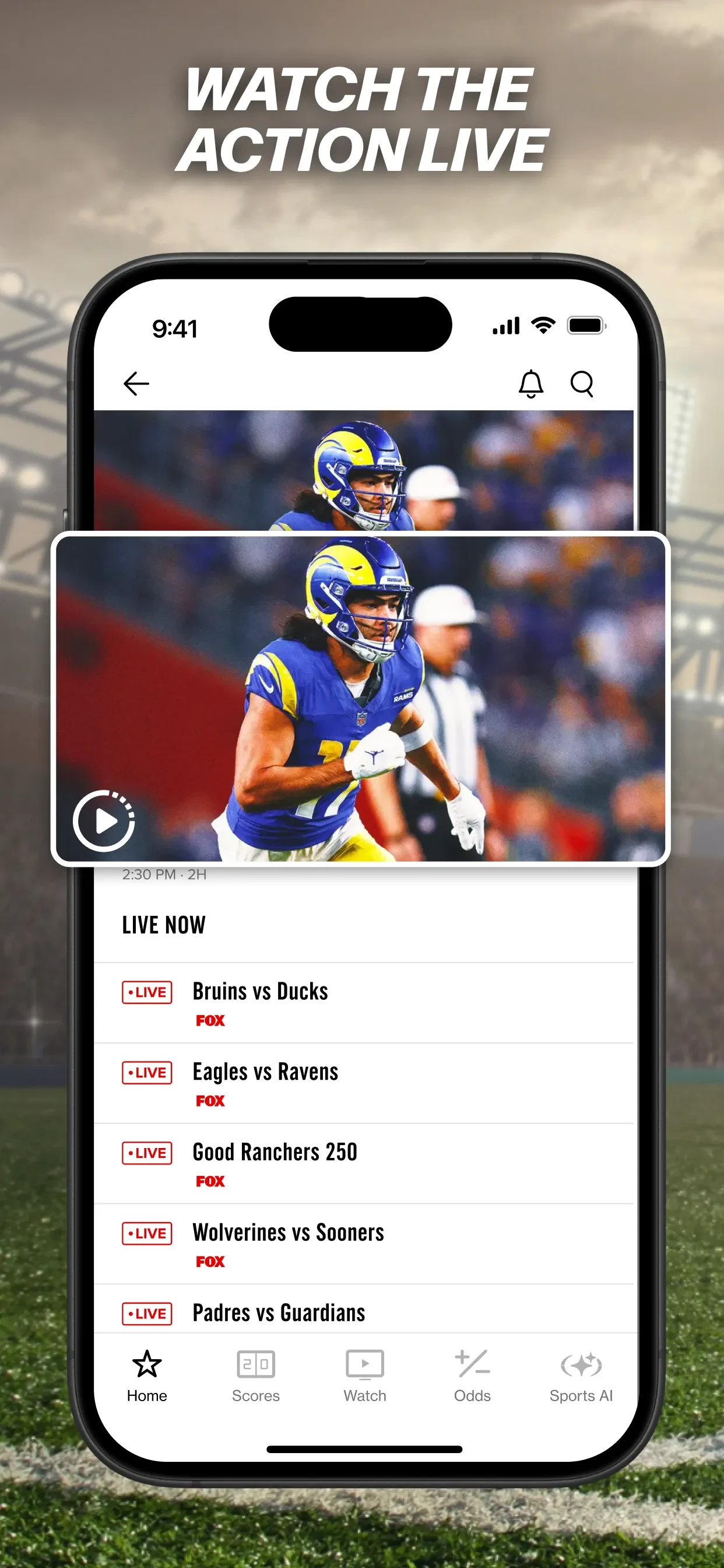 FOX Sports: Watch Live Games app store screenshot 3 — Unknown (iOS)
