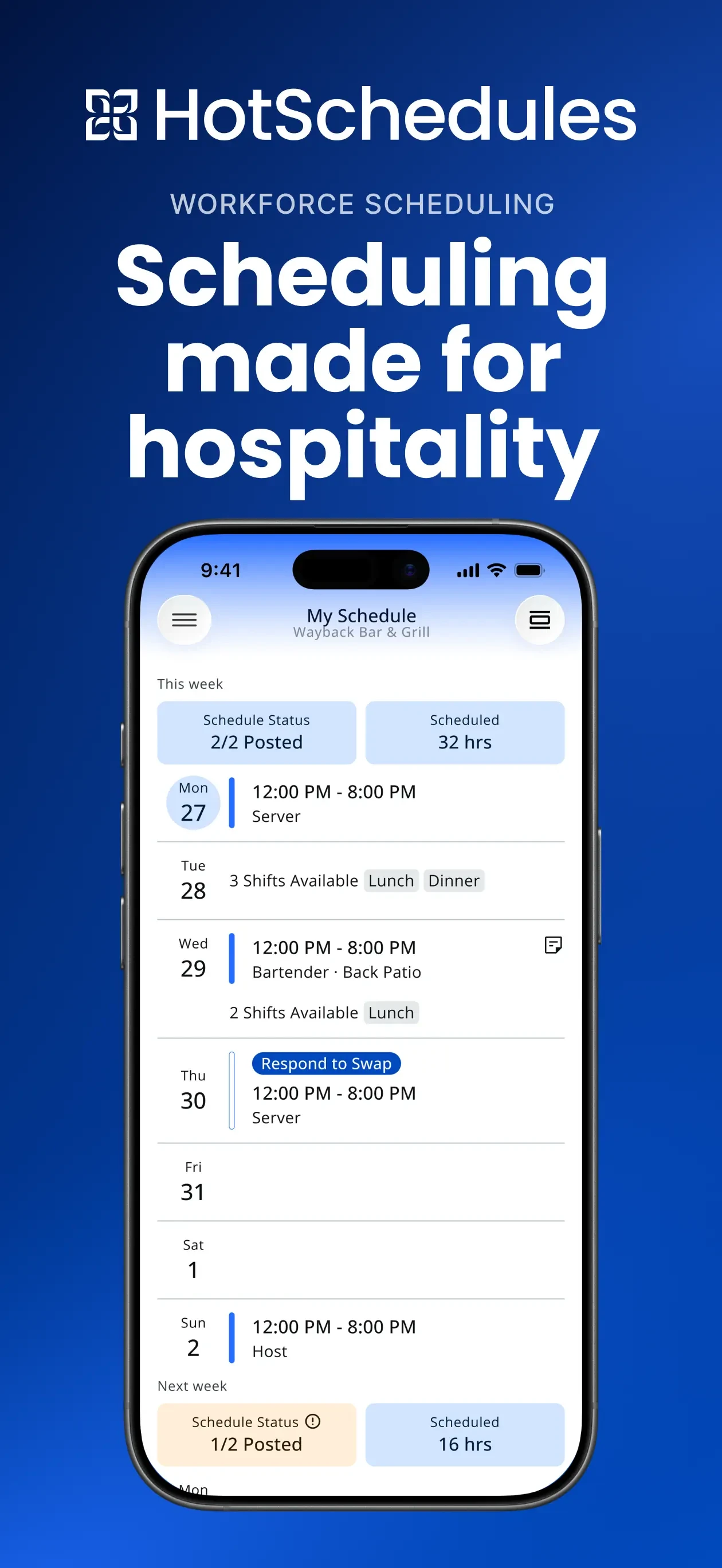 HotSchedules app store screenshot 1 — Business (iOS)