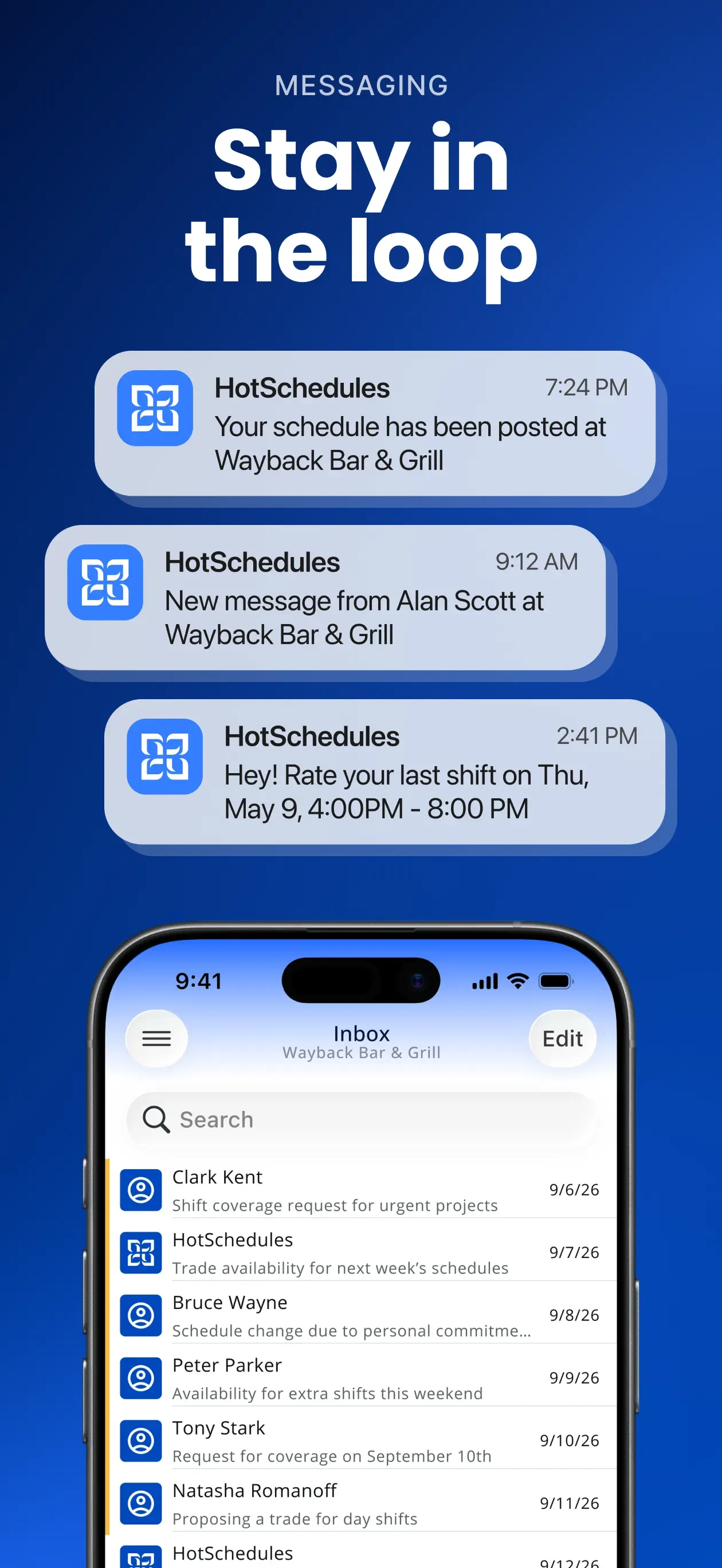 HotSchedules app store screenshot 3 — Business (iOS)