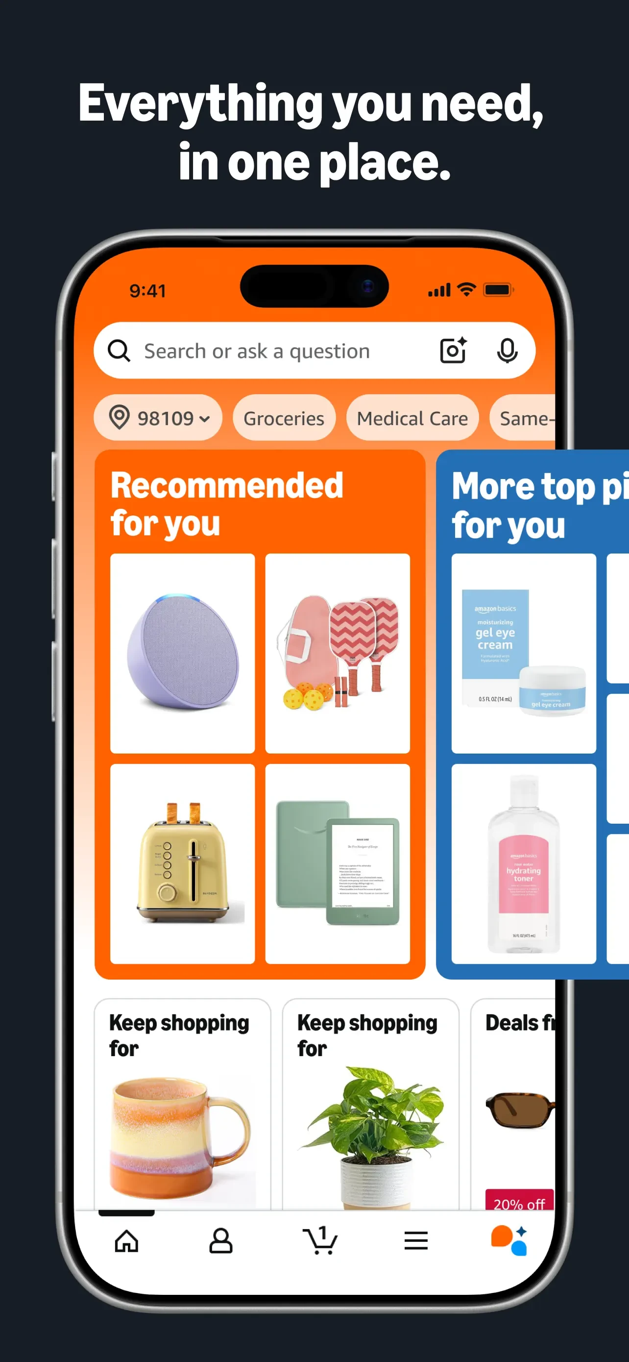 Amazon Shopping app store screenshot 1 — Shopping (iOS)