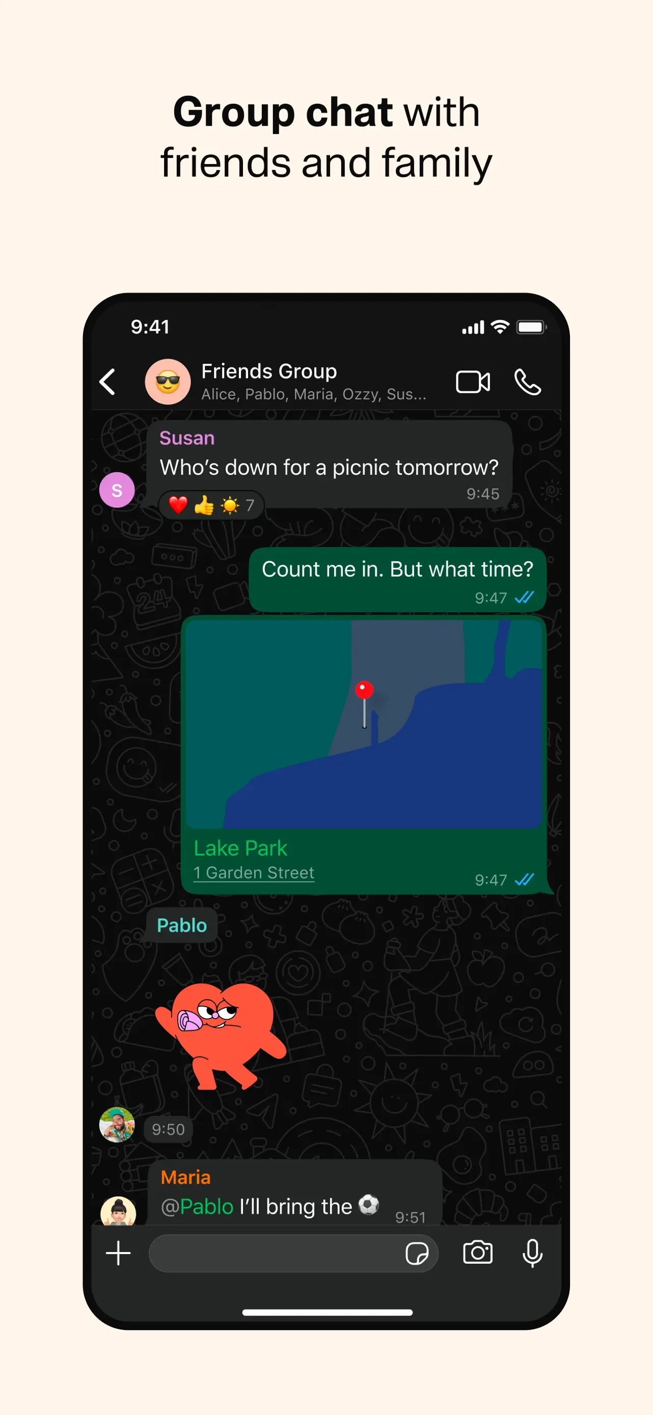 WhatsApp Messenger app store screenshot 4 — Social Networking (iOS)