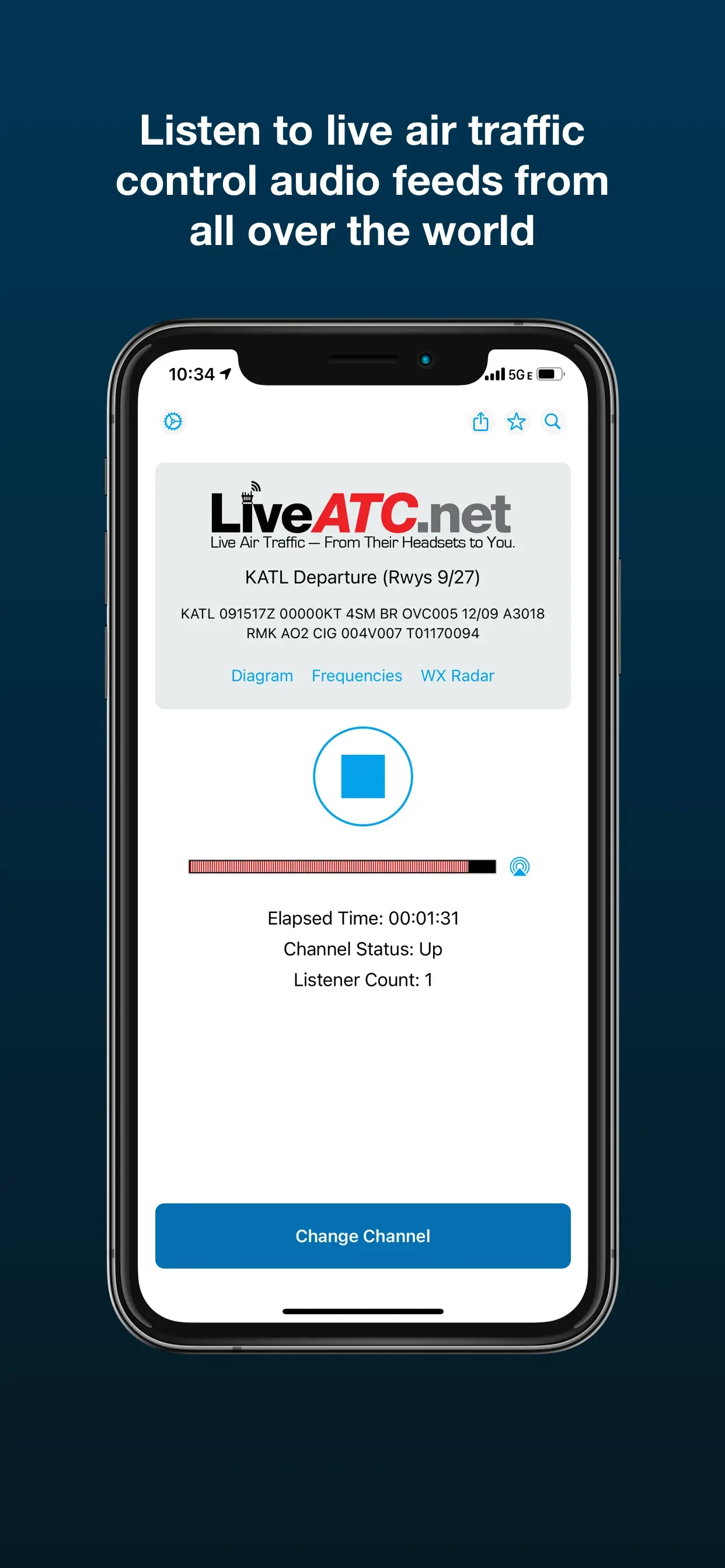 LiveATC Air Radio app store screenshot 1 — Travel (iOS)