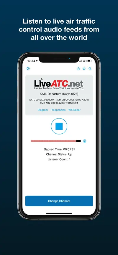 LiveATC Air Radio app store screenshot 1 — Travel (iOS)