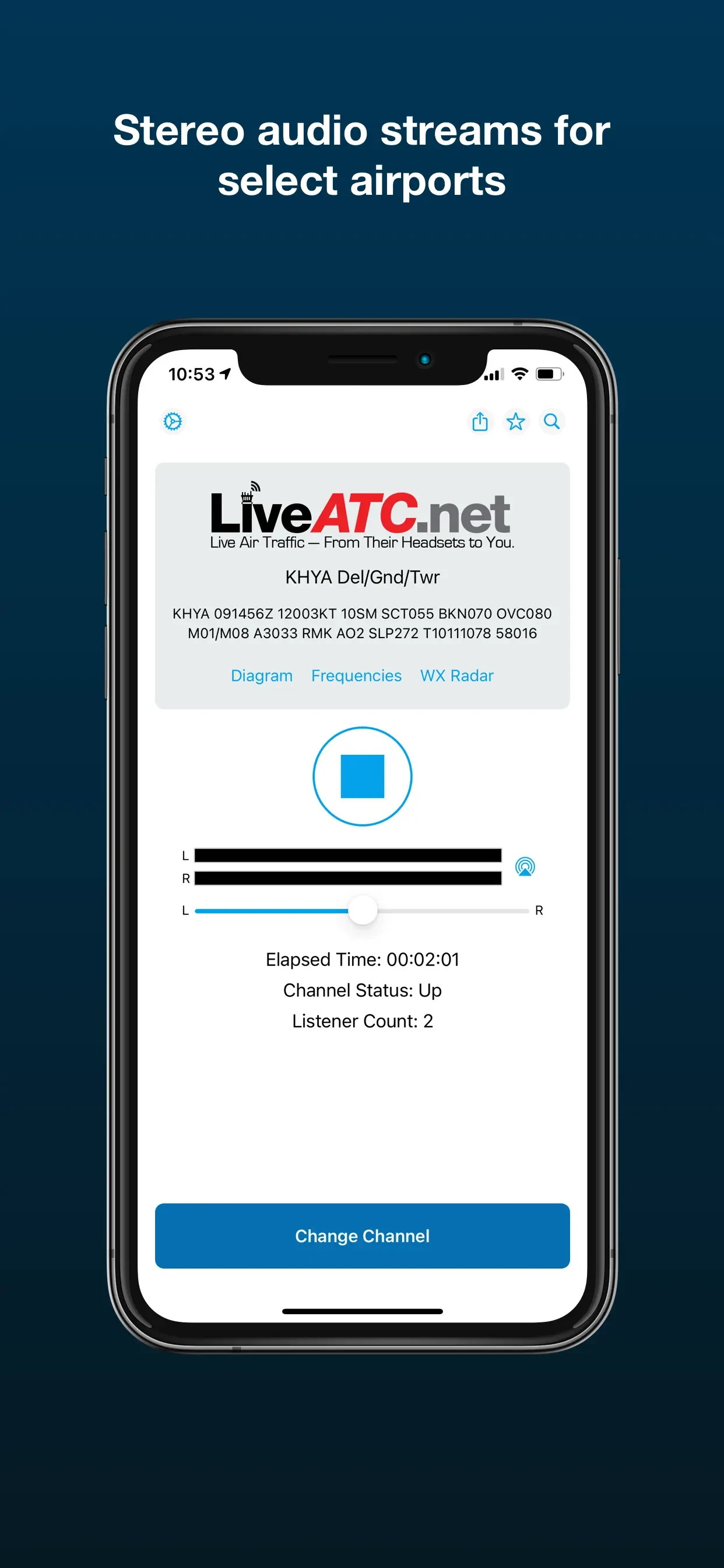 LiveATC Air Radio app store screenshot 2 — Travel (iOS)