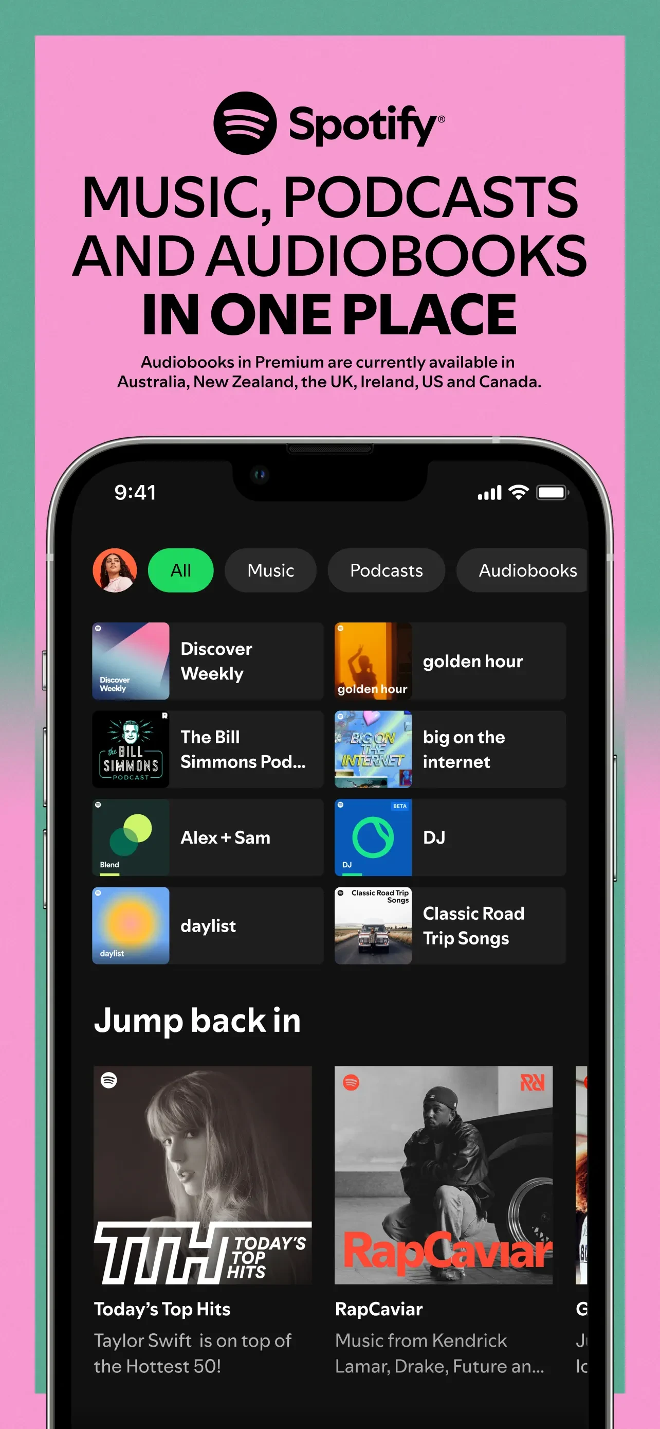 Spotify: Music and Podcasts app store screenshot 1 — Music (iOS)