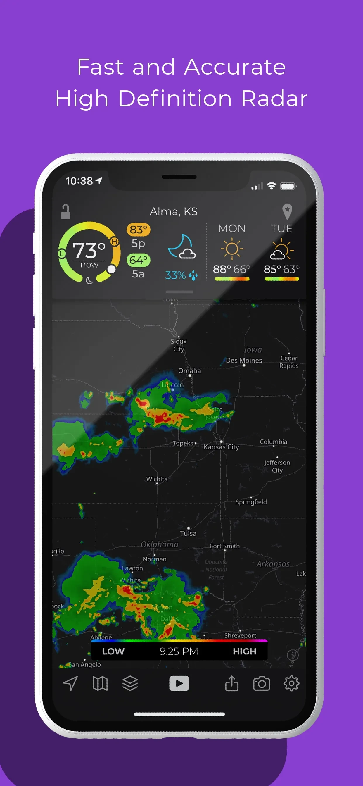 MyRadar Weather Radar Pro app store screenshot 1 — Weather (iOS)