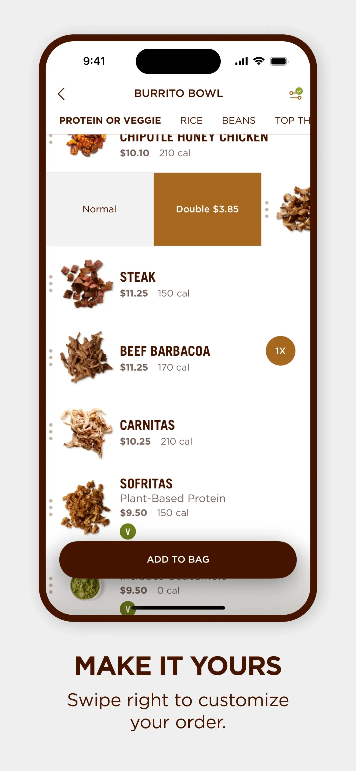 Chipotle app store screenshot 3 — Food & Drink (iOS)