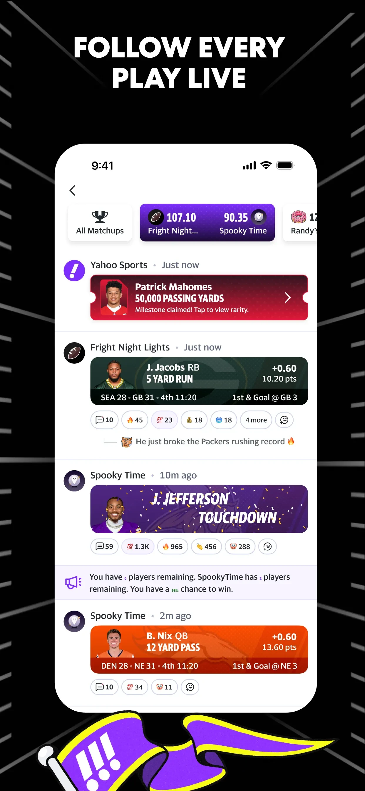 Yahoo Fantasy Sports: NFL, MLB app store screenshot 4 — Unknown (iOS)