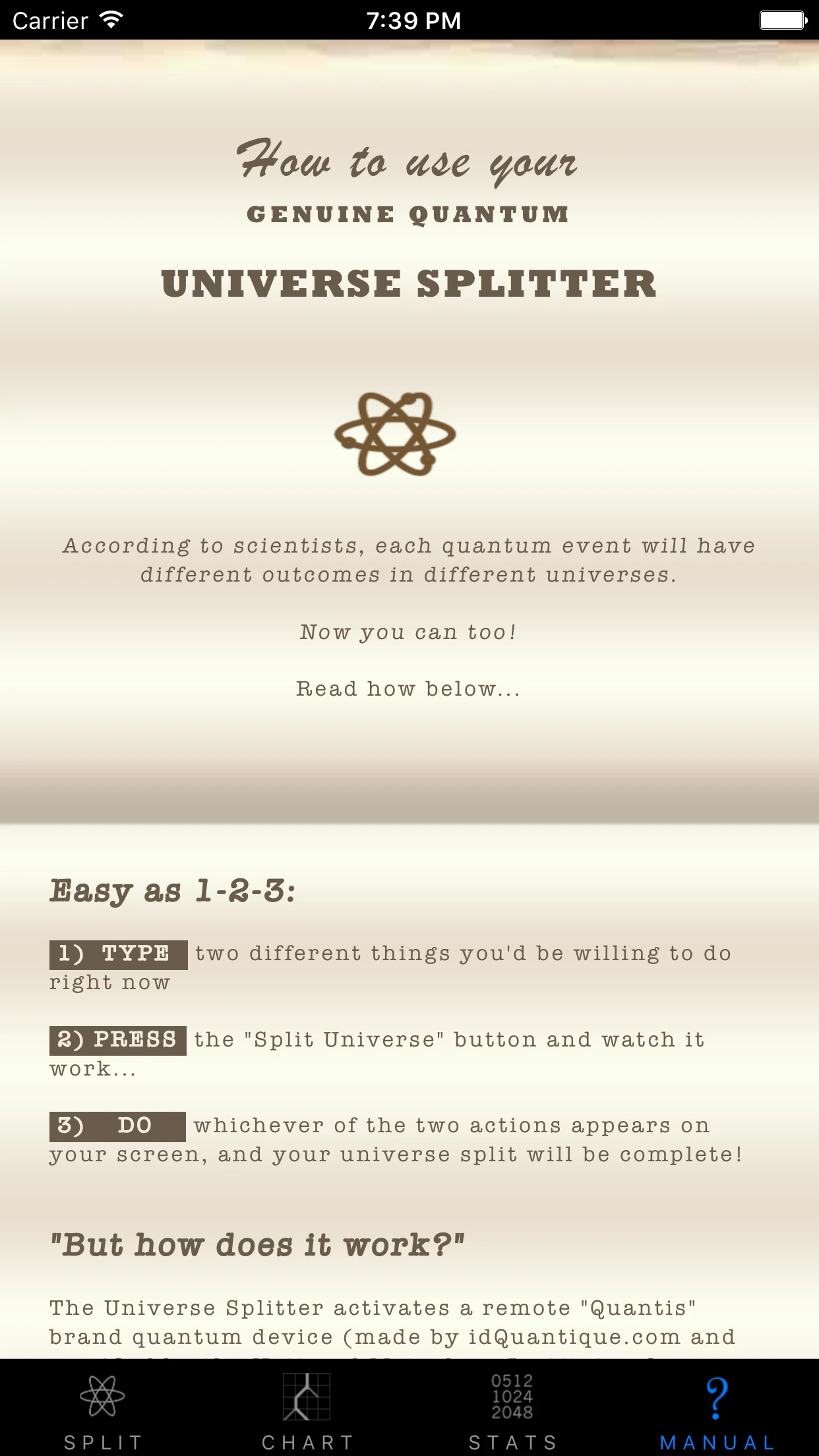 Universe Splitter app store screenshot 4 — Entertainment (iOS)