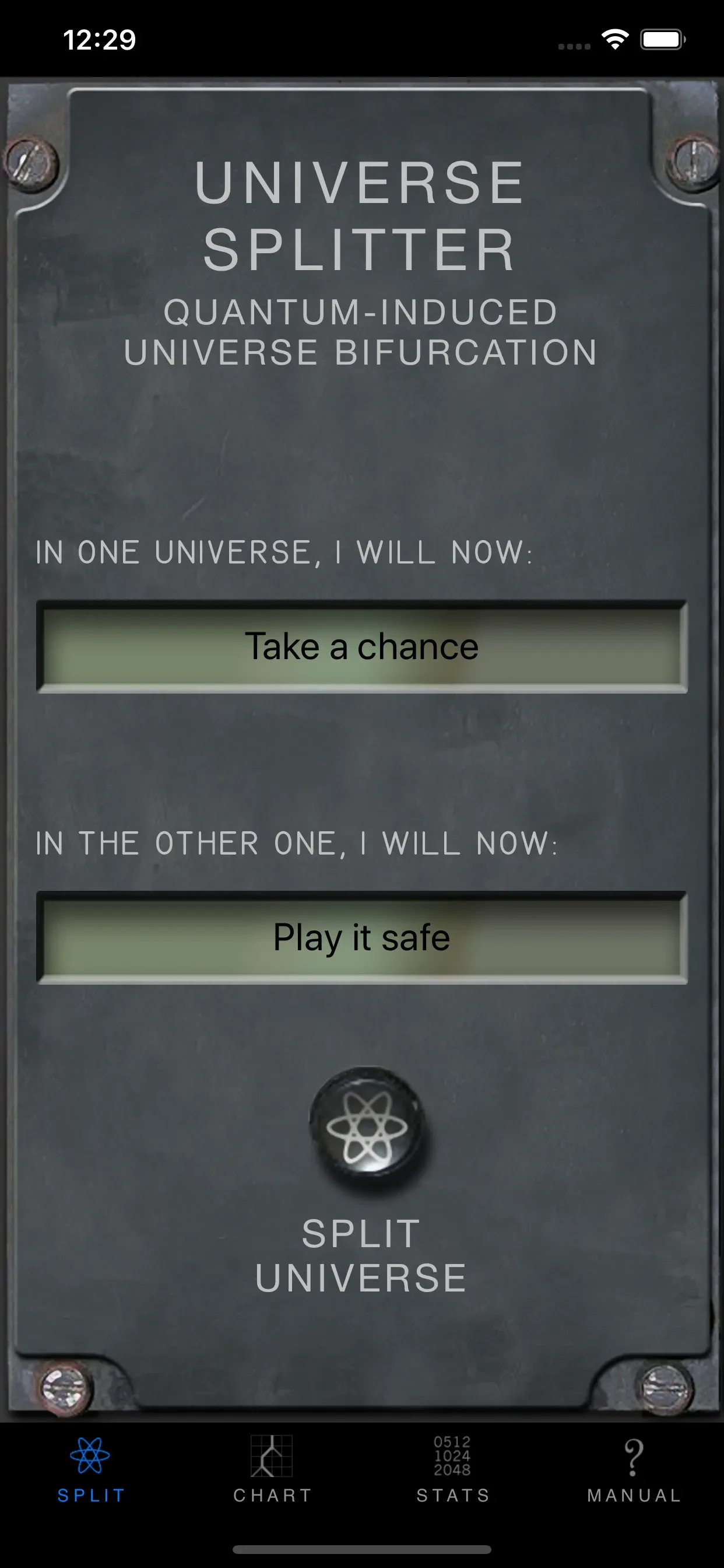 Universe Splitter app store screenshot 1 — Entertainment (iOS)