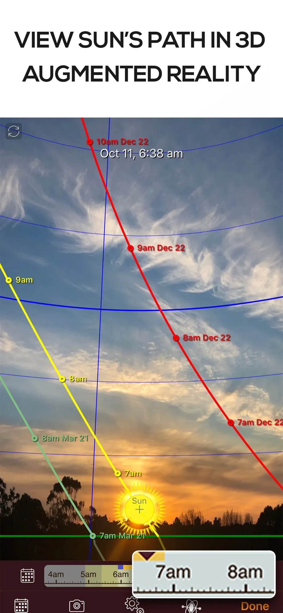 Sun Seeker - Sunlight Tracker app store screenshot 1 — Navigation (iOS)