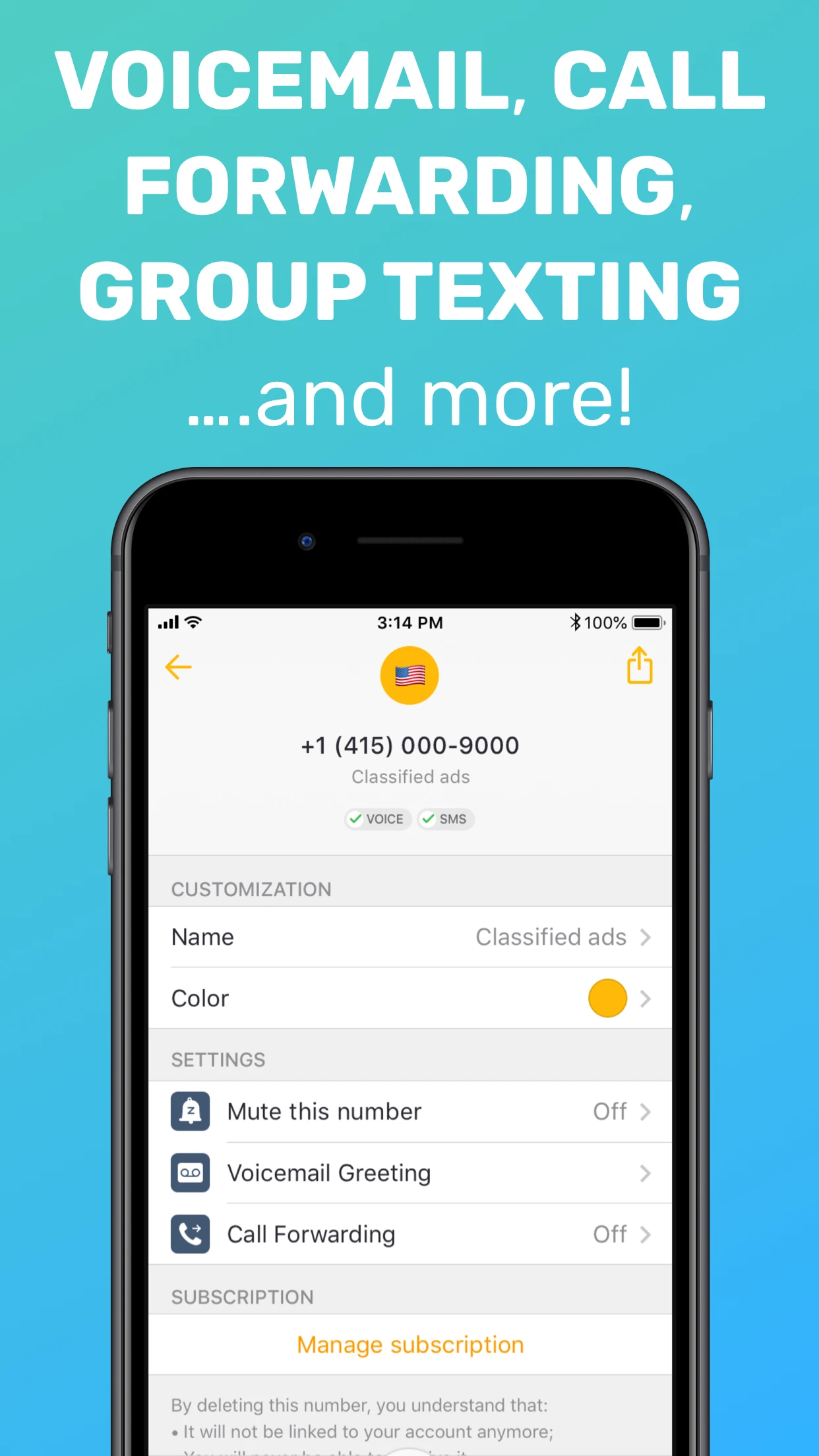 Free Tone - Calling & Texting app store screenshot 4 — Social Networking (iOS)