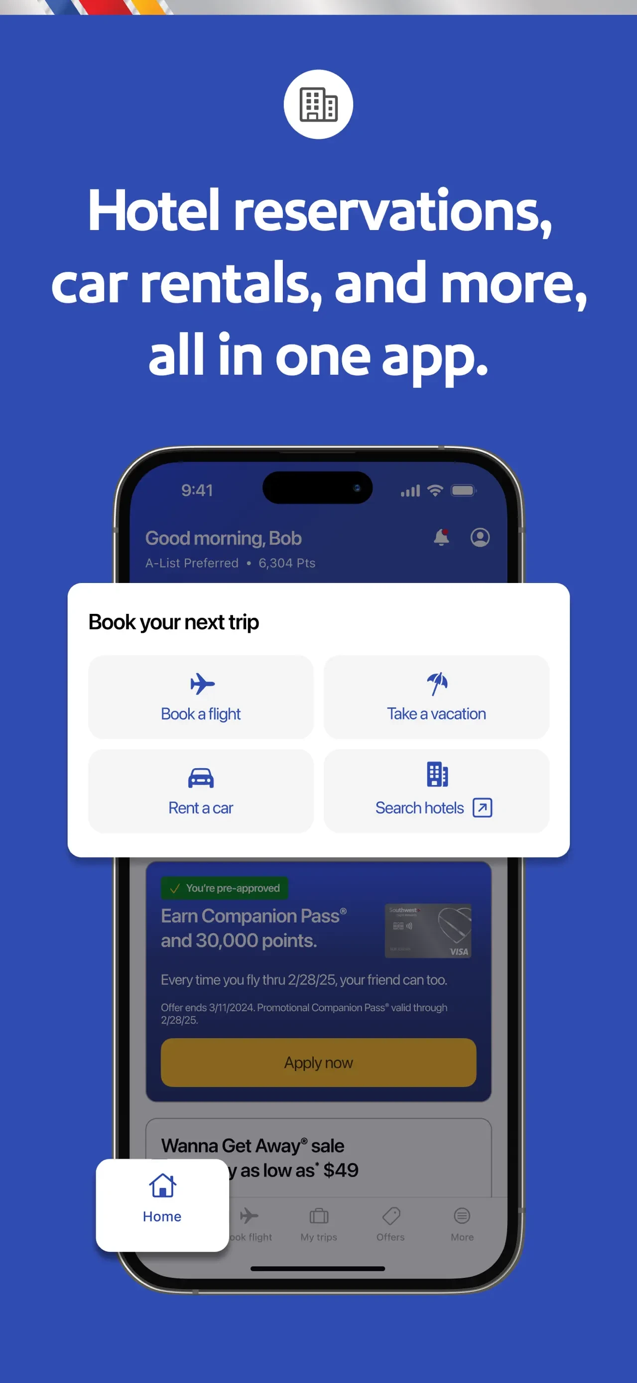 Southwest Airlines: Travel App app store screenshot 3 — Travel (iOS)