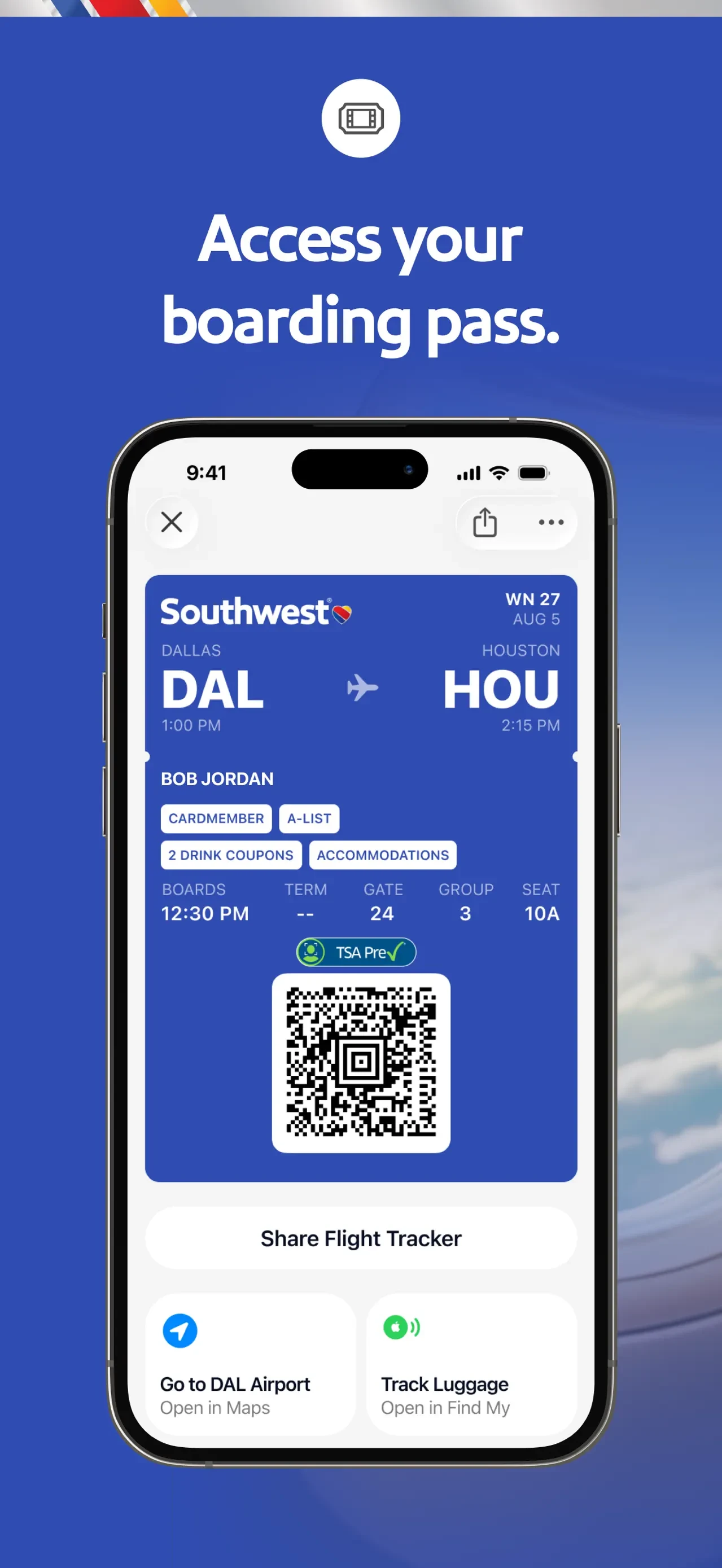 Southwest Airlines: Travel App app store screenshot 4 — Travel (iOS)