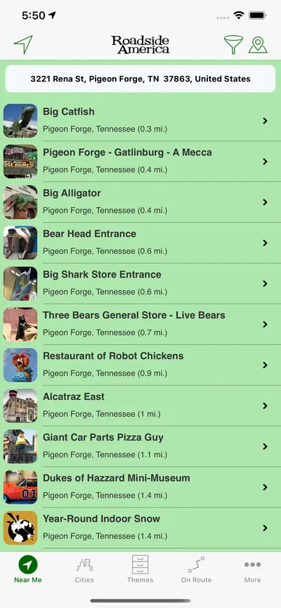 Roadside America app store screenshot 1 — Travel (iOS)