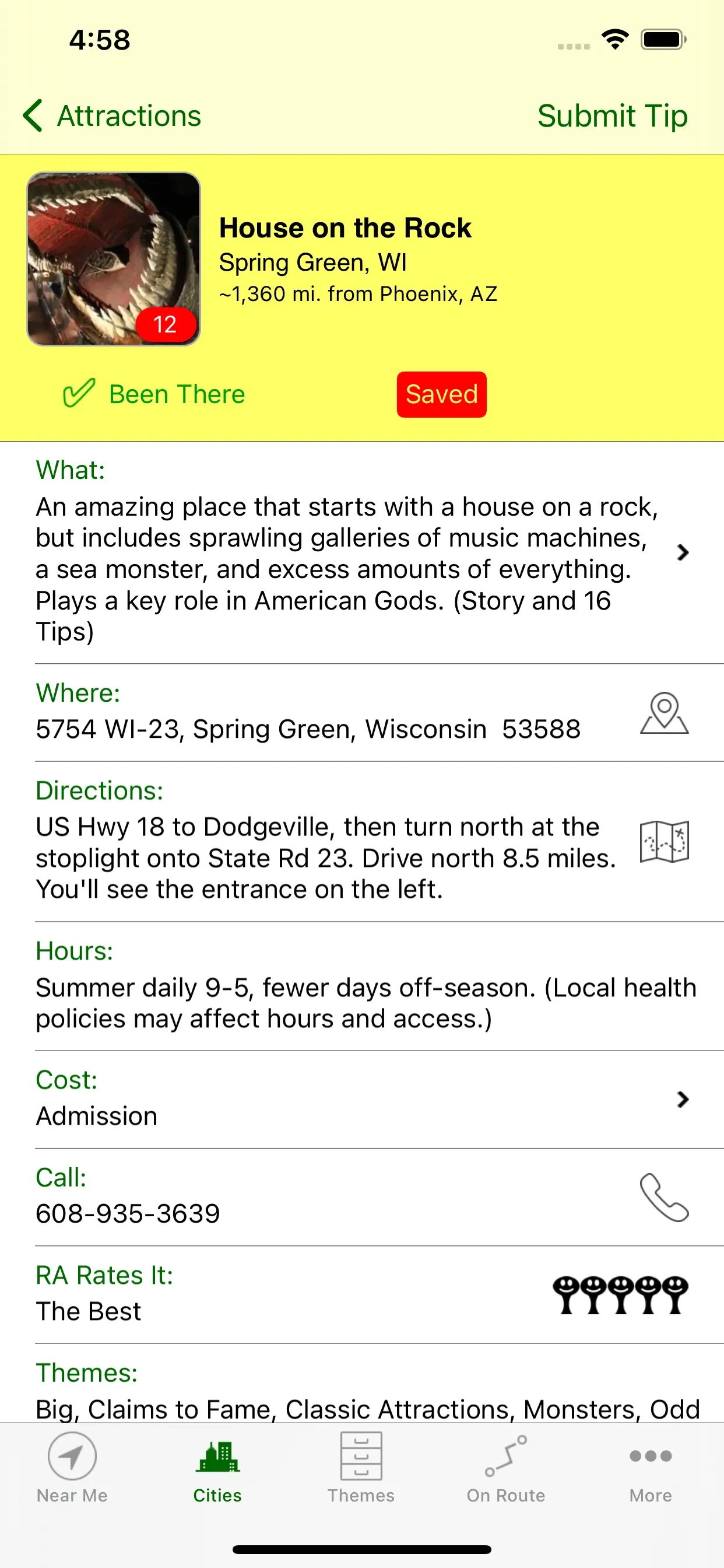 Roadside America app store screenshot 4 — Travel (iOS)