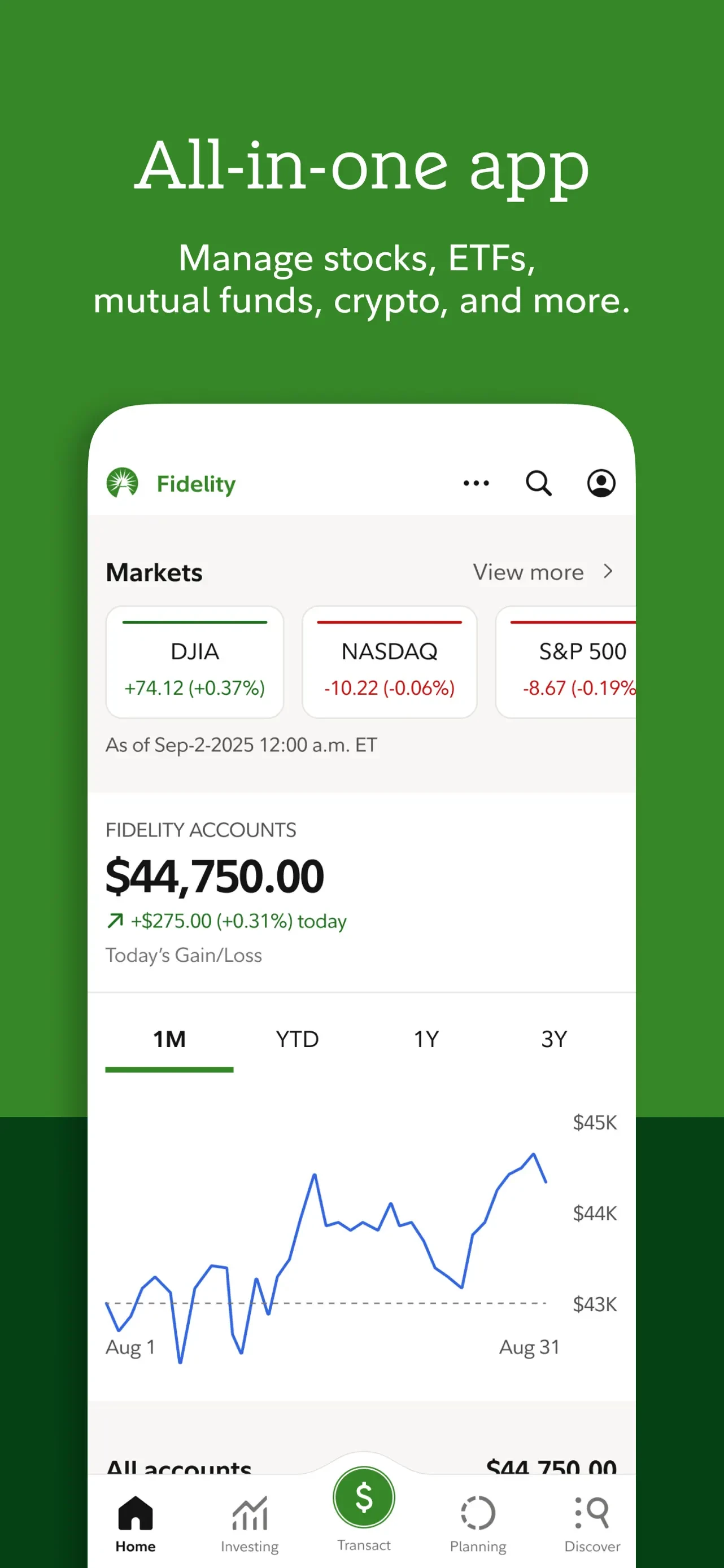 Fidelity Investments app store screenshot 1 — Finance (iOS)