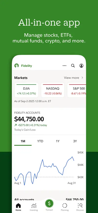 Fidelity Investments app store screenshot 1 — Finance (iOS)