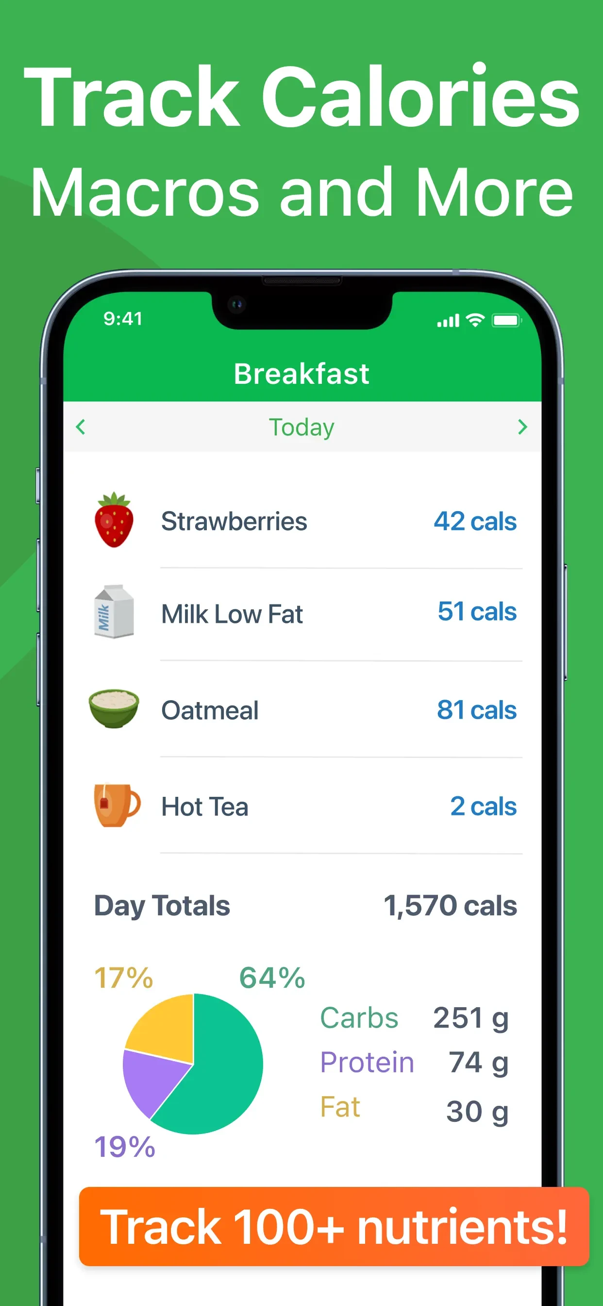 Calorie Counter PRO MyNetDiary app store screenshot 2 — Health & Fitness (iOS)