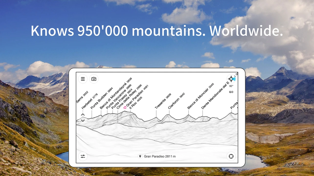 PeakFinder app store screenshot 2 — Travel (iOS)