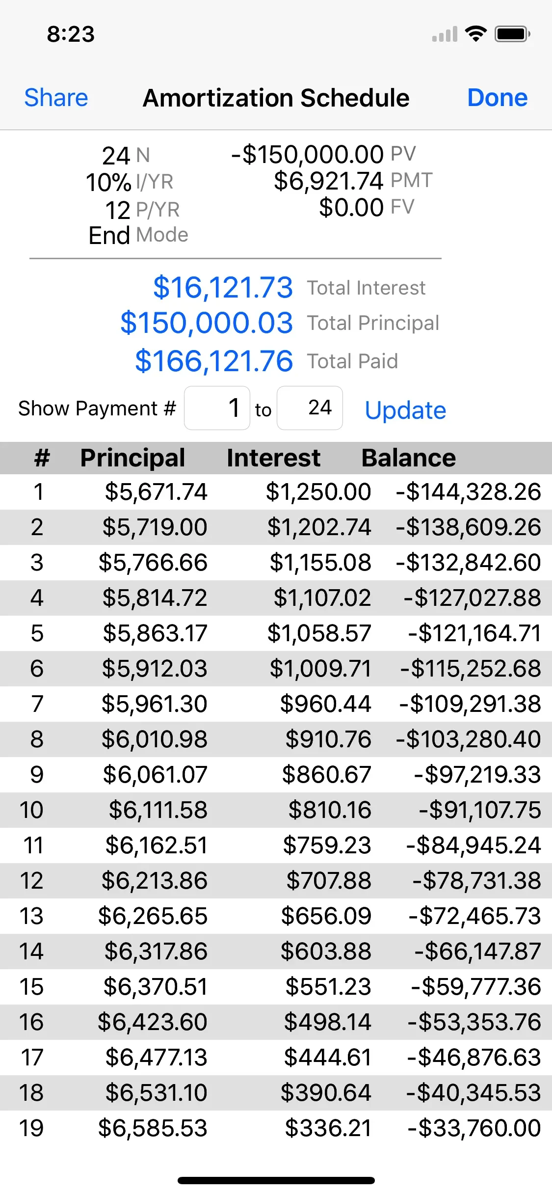 10bii Financial Calculator app store screenshot 2 — Unknown (iOS)